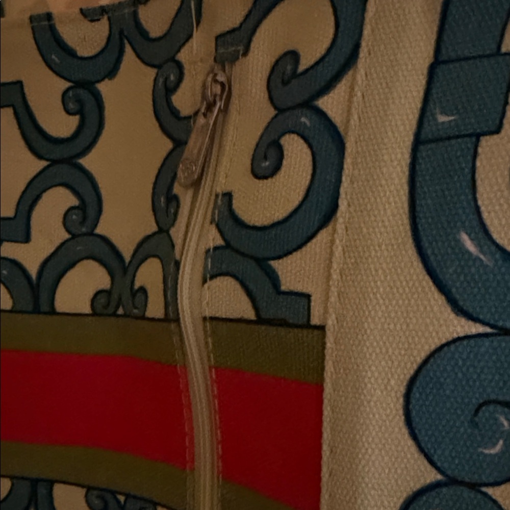 Brighton (Tom Clancy) Extra Large Canvas Floral Tote in Teal, Red & Yellow - Picture 7 of 7